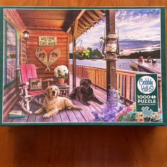 Cobble Hill Blue Jigsaw Puzzle - 1000 Piece Random Cut Puzzle With Linen Finish